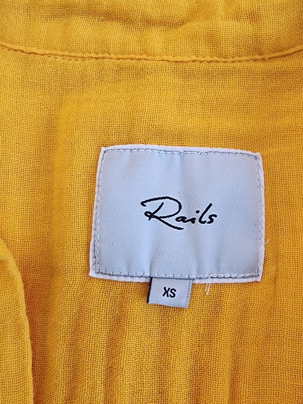 Rails Yellow Short-Sleeve V-Neck Blouse 100% organic cotton. - Picture 6 of 7